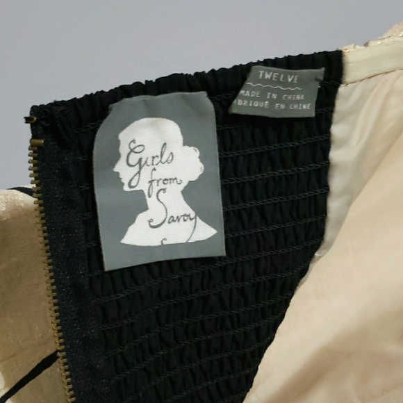 Girls from Savoy metallic gold and black dress - Picture 3 of 4